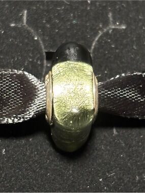 Persona Olive Green Square Glass Charm Bead 925